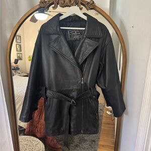 Express black leather jacket